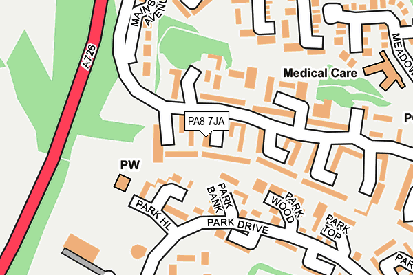 PA8 7JA map - OS OpenMap – Local (Ordnance Survey)