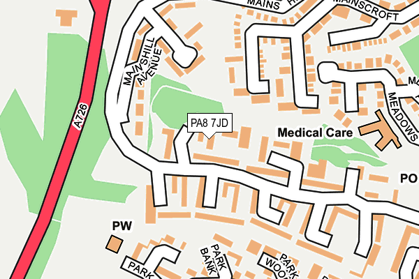PA8 7JD map - OS OpenMap – Local (Ordnance Survey)