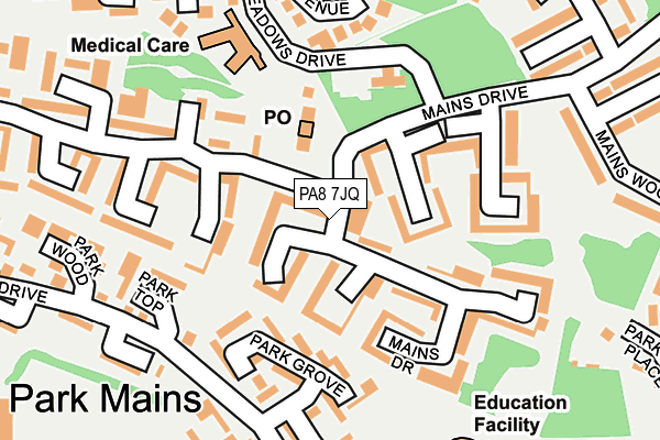 PA8 7JQ map - OS OpenMap – Local (Ordnance Survey)