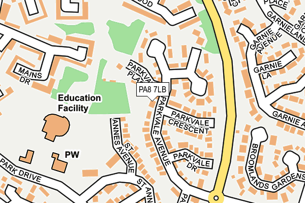 PA8 7LB map - OS OpenMap – Local (Ordnance Survey)