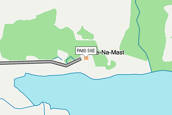 PA80 5XE map - OS OpenMap – Local (Ordnance Survey)