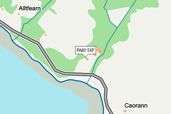 PA80 5XF map - OS OpenMap – Local (Ordnance Survey)