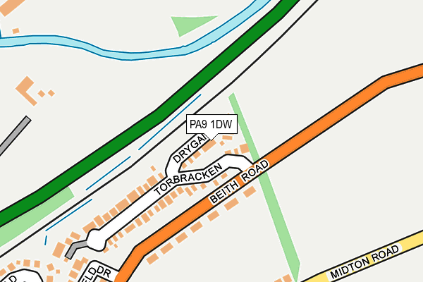 PA9 1DW map - OS OpenMap – Local (Ordnance Survey)