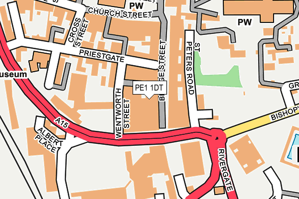 PE1 1DT map - OS OpenMap – Local (Ordnance Survey)