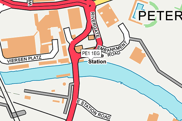PE1 1EG map - OS OpenMap – Local (Ordnance Survey)