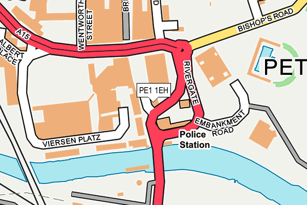 PE1 1EH map - OS OpenMap – Local (Ordnance Survey)