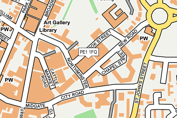 PE1 1FQ map - OS OpenMap – Local (Ordnance Survey)