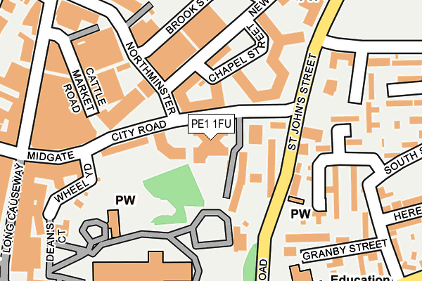 PE1 1FU map - OS OpenMap – Local (Ordnance Survey)