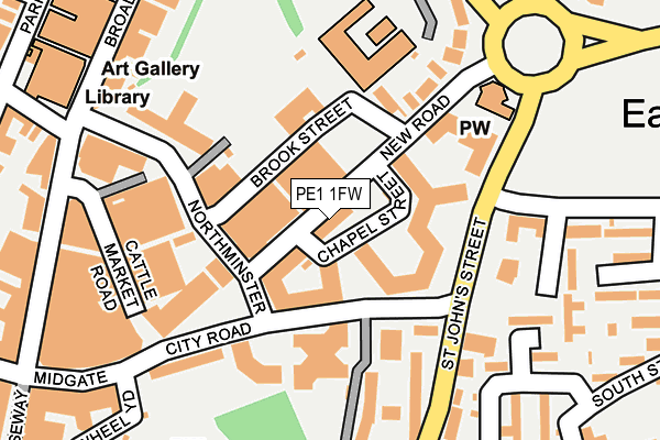 PE1 1FW map - OS OpenMap – Local (Ordnance Survey)
