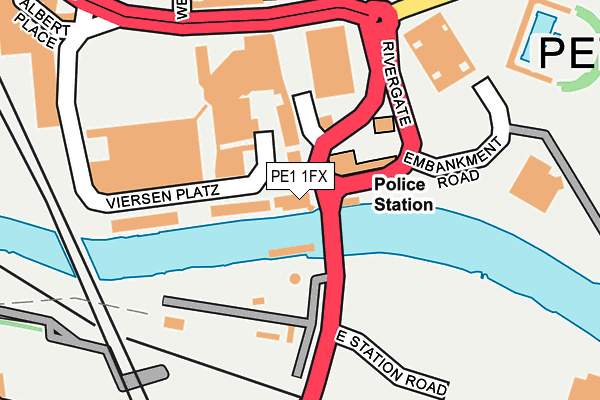 PE1 1FX map - OS OpenMap – Local (Ordnance Survey)