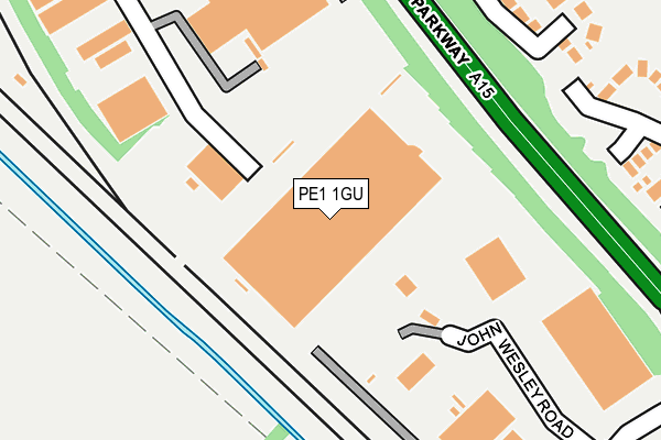 PE1 1GU map - OS OpenMap – Local (Ordnance Survey)