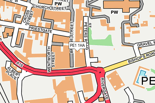 PE1 1HA map - OS OpenMap – Local (Ordnance Survey)