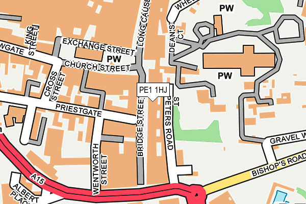 PE1 1HJ map - OS OpenMap – Local (Ordnance Survey)
