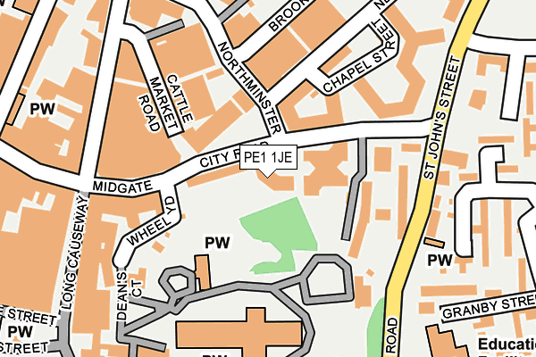 PE1 1JE map - OS OpenMap – Local (Ordnance Survey)