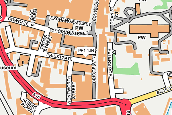 PE1 1JN map - OS OpenMap – Local (Ordnance Survey)