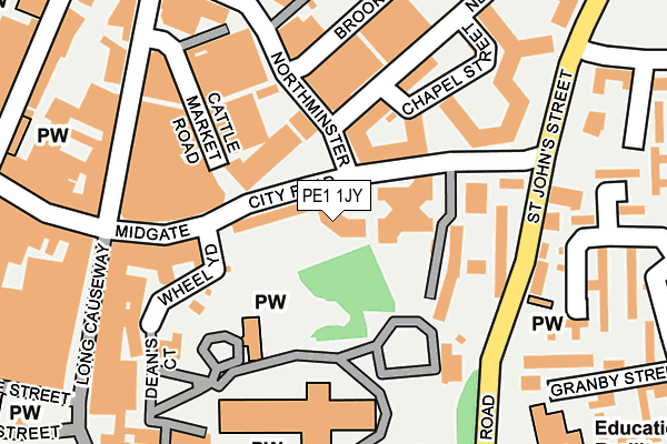 PE1 1JY map - OS OpenMap – Local (Ordnance Survey)