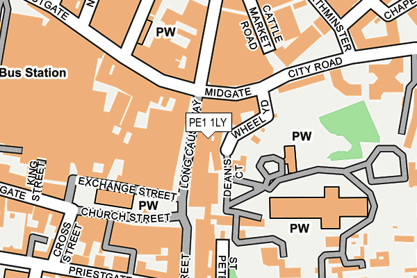 PE1 1LY map - OS OpenMap – Local (Ordnance Survey)