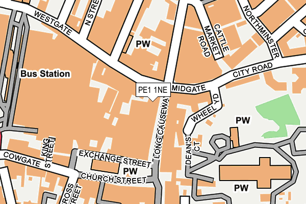 PE1 1NE map - OS OpenMap – Local (Ordnance Survey)