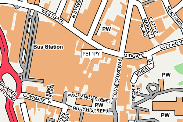 PE1 1PY map - OS OpenMap – Local (Ordnance Survey)