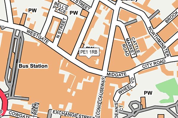 PE1 1RB map - OS OpenMap – Local (Ordnance Survey)