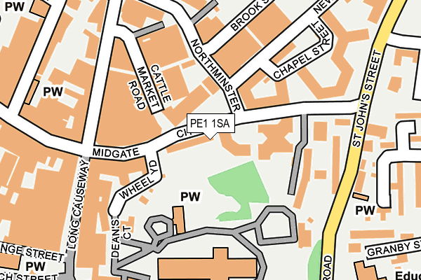 PE1 1SA map - OS OpenMap – Local (Ordnance Survey)