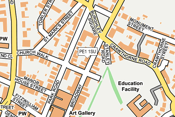 PE1 1SU map - OS OpenMap – Local (Ordnance Survey)