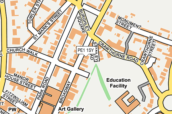 PE1 1SY map - OS OpenMap – Local (Ordnance Survey)
