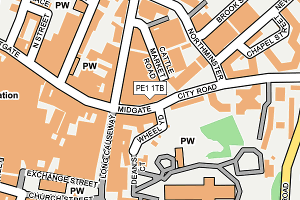 PE1 1TB map - OS OpenMap – Local (Ordnance Survey)