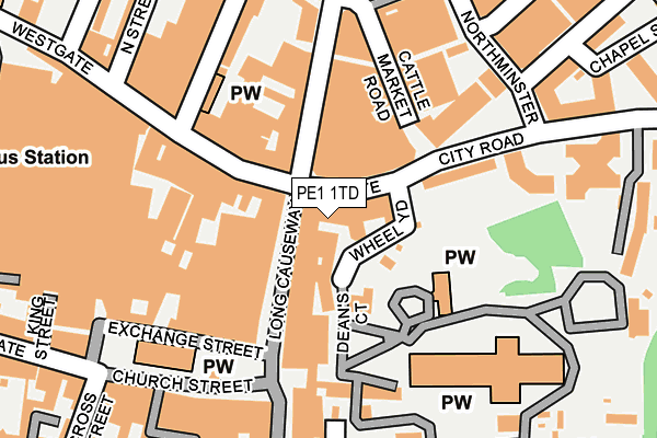 PE1 1TD map - OS OpenMap – Local (Ordnance Survey)