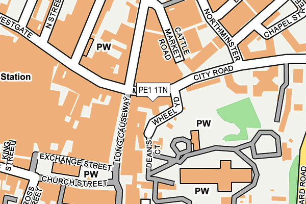 PE1 1TN map - OS OpenMap – Local (Ordnance Survey)