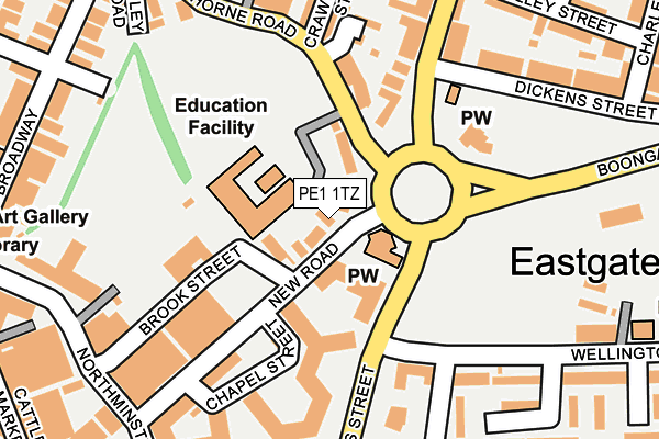 PE1 1TZ map - OS OpenMap – Local (Ordnance Survey)