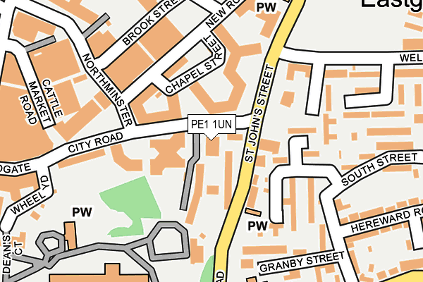 PE1 1UN map - OS OpenMap – Local (Ordnance Survey)