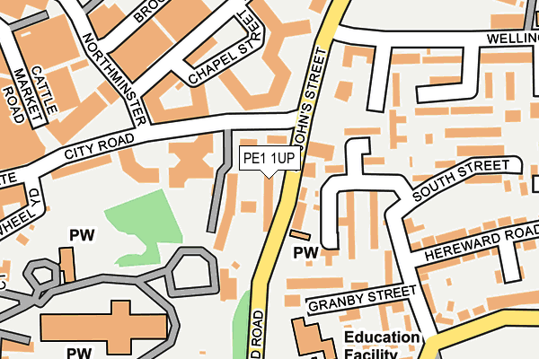 PE1 1UP map - OS OpenMap – Local (Ordnance Survey)