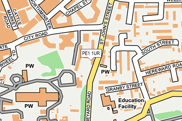 PE1 1UR map - OS OpenMap – Local (Ordnance Survey)