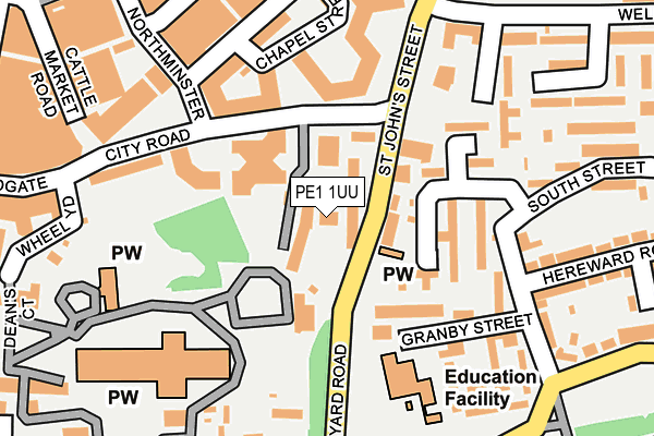 PE1 1UU map - OS OpenMap – Local (Ordnance Survey)