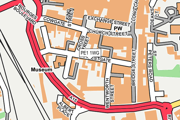 PE1 1WG map - OS OpenMap – Local (Ordnance Survey)