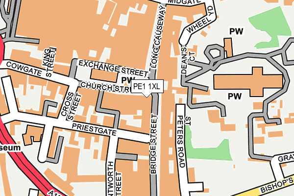 PE1 1XL map - OS OpenMap – Local (Ordnance Survey)