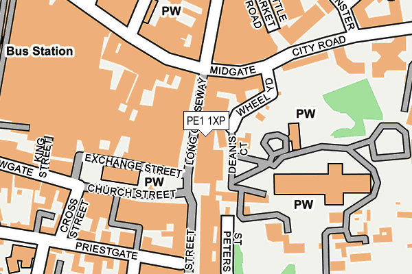 PE1 1XP map - OS OpenMap – Local (Ordnance Survey)