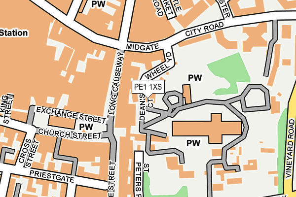 PE1 1XS map - OS OpenMap – Local (Ordnance Survey)