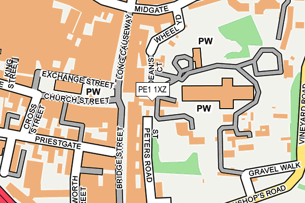 PE1 1XZ map - OS OpenMap – Local (Ordnance Survey)