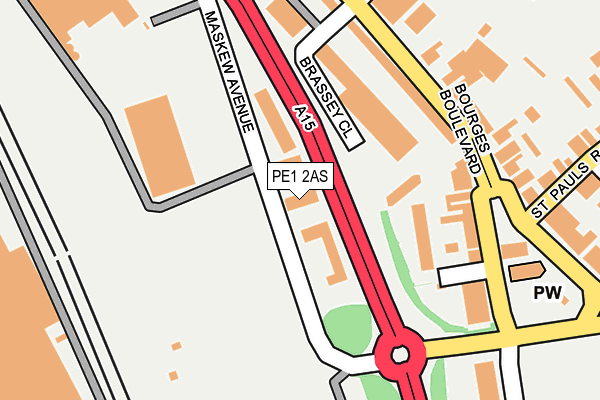 PE1 2AS map - OS OpenMap – Local (Ordnance Survey)