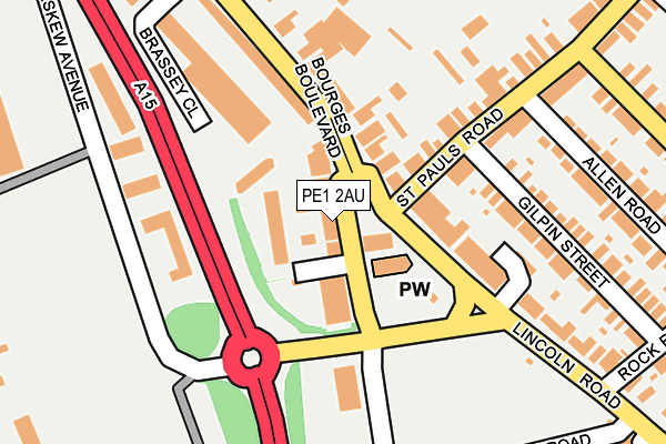 PE1 2AU map - OS OpenMap – Local (Ordnance Survey)