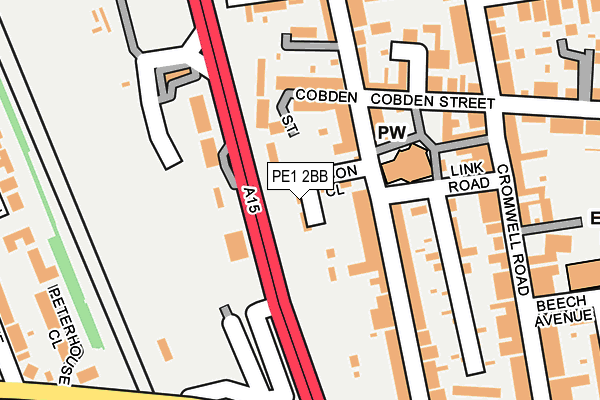 PE1 2BB map - OS OpenMap – Local (Ordnance Survey)