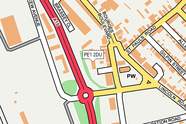 PE1 2DU map - OS OpenMap – Local (Ordnance Survey)