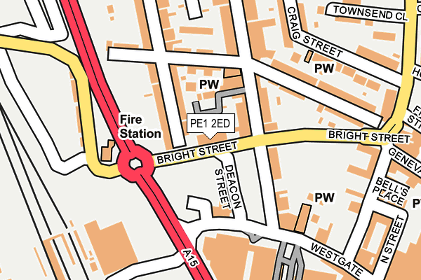 PE1 2ED map - OS OpenMap – Local (Ordnance Survey)