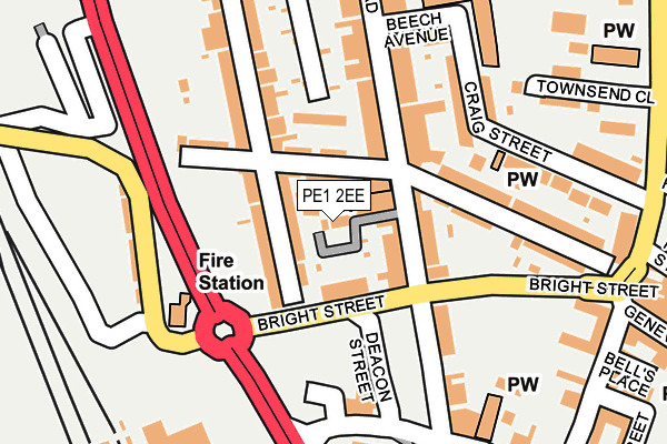 PE1 2EE map - OS OpenMap – Local (Ordnance Survey)