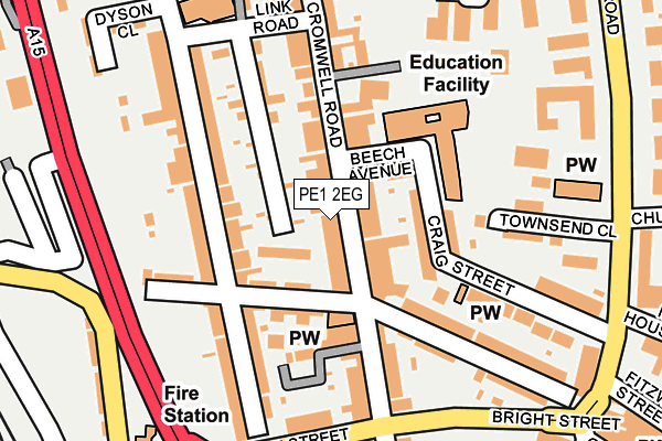 PE1 2EG map - OS OpenMap – Local (Ordnance Survey)