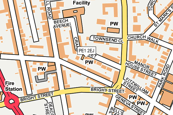 PE1 2EJ map - OS OpenMap – Local (Ordnance Survey)
