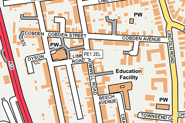 PE1 2EL map - OS OpenMap – Local (Ordnance Survey)