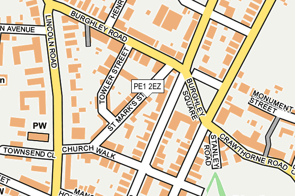 PE1 2EZ map - OS OpenMap – Local (Ordnance Survey)